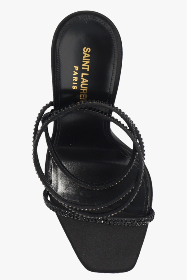 VIP【関税送料無料】希少 SAINT LAURENT BLACK OPIUM SANDALS Saint Laurent Opyum 110 patent leather sandals Saint Laurent